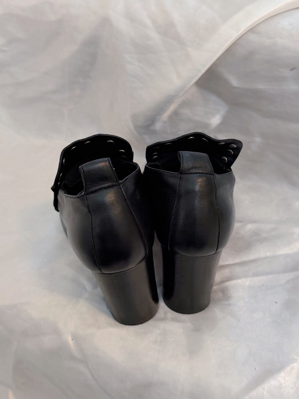 Celine Black Studded Leather Slip On Heel - Picture 5 of 8